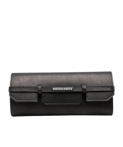 Dsquared2 Logo-appliqué Clutch Bag In Black