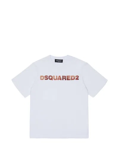 Dsquared2 Logo-appliqué T-shirt In White