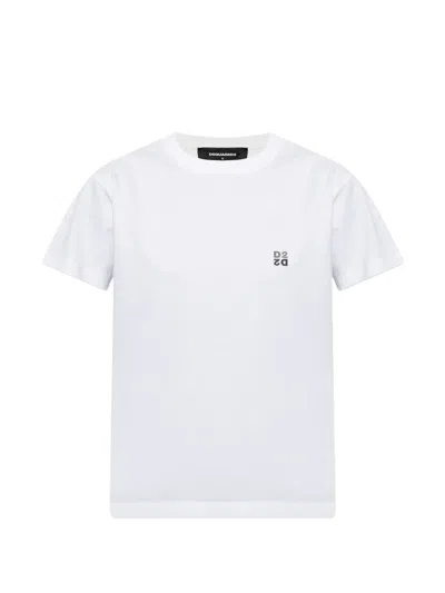 Dsquared2 Logo-appliqué T-shirt In White