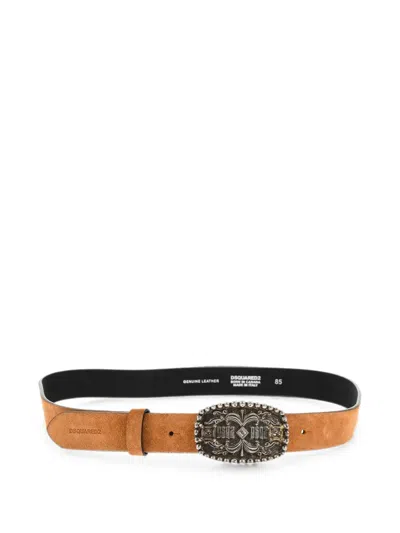 Dsquared2 Logo-buckle Belt In Brown