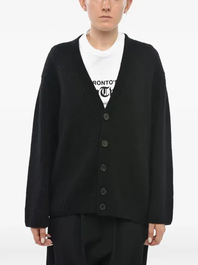 Dsquared2 Logo-button V-neck Cardigan In Black
