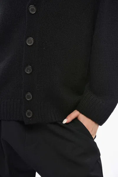 Dsquared2 Logo-button V-neck Cardigan In Black