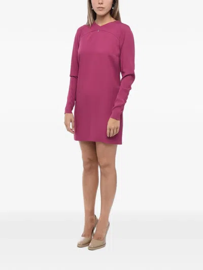 Dsquared2 Logo-charm Long-sleeve Mini Dress In Pink