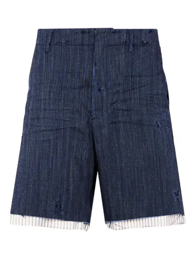 Dsquared2 Logo-detail Denim Shorts In Blue