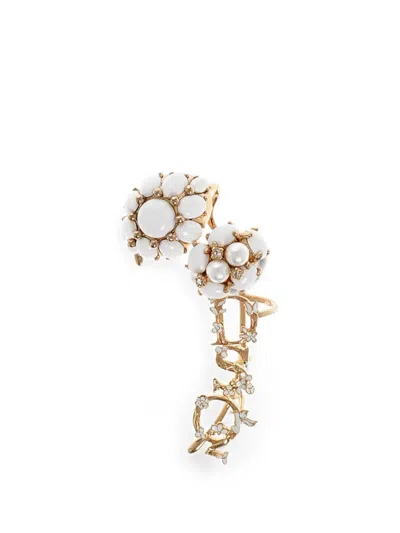 Dsquared2 Logo-detail Earring In Gold