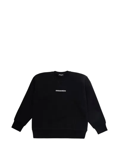 Dsquared2 Kids' Logo-detail Long-sleeve Sweater In Black