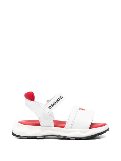 Dsquared2 Kids' Logo-detail Sandals In White