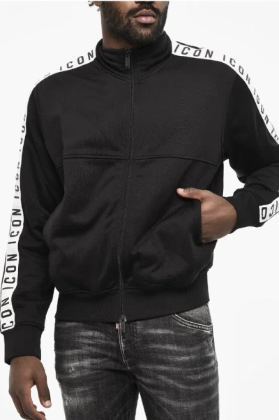 Dsquared2 Logoed Bands Mock Neck Sweatshirt