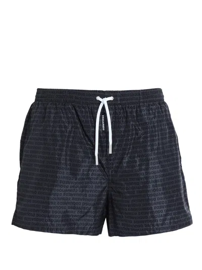 Dsquared2 Logoed Beachwear In Black