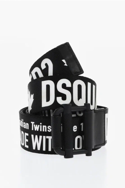 Dsquared2 Logoed Fabric Belt With Roller Buckle 40mm