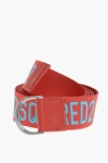 Dsquared2 Logoed Fabric Tape Belt 40mm In Red