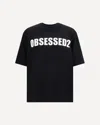 Dsquared2 Black Crewneck T-shirt With Maxi Logo Lettering On The Front In Black