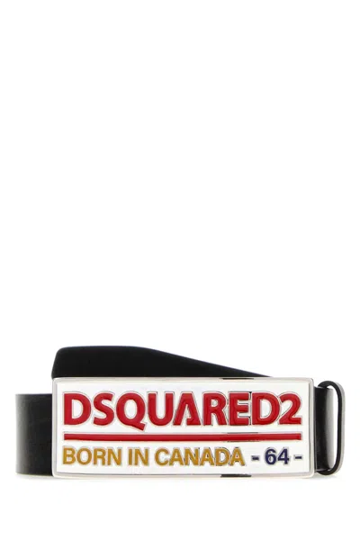 Dsquared2 Logo-embellished Buckle Belt In Black