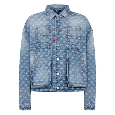 DSQUARED2 LOGO-EMBELLISHMENT DENIM JACKET
