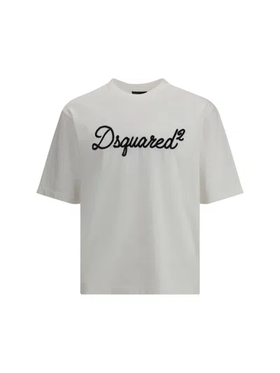 Dsquared2 Logo-embroidered Cotton T-shirt In Gray