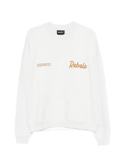 Dsquared2 Logo-embroidered Crew-neck Sweater In White