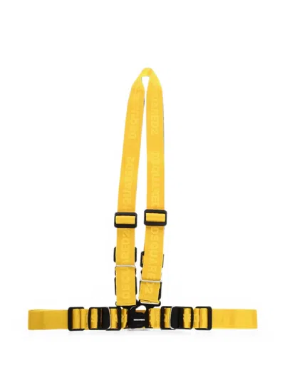 Dsquared2 Logo-embroidered Harness Belt In Yellow