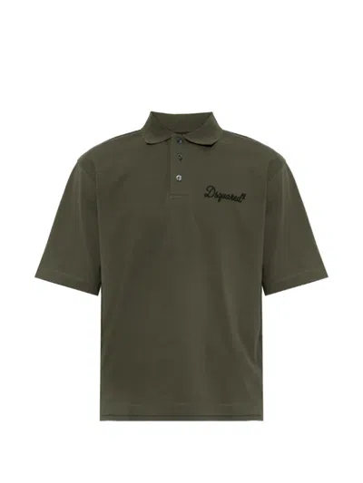 Dsquared2 Collared Short-sleeved Polo Shirt In Green