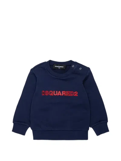 Dsquared2 Babies' Logo-embroidered Press-stud Sweatshirt In Blue