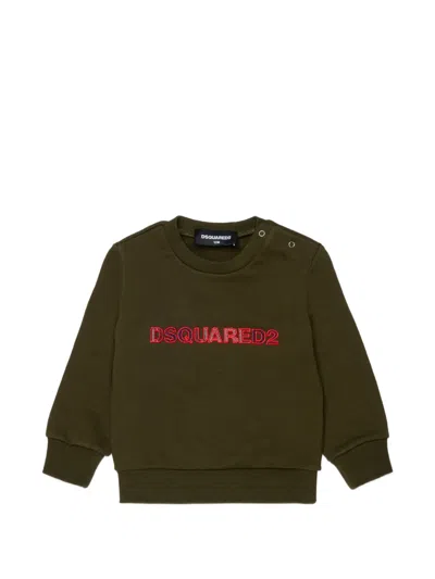 Dsquared2 Babies' Logo-embroidered Press-stud Sweatshirt In Brown