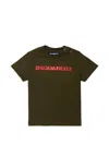 Dsquared2 Logo-embroidered Shoulder-button T-shirt In Green