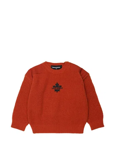Dsquared2 Babies' Logo-embroidered Sweater In Red