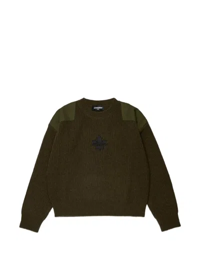 Dsquared2 Kids' Logo-embroidered Sweater In Green