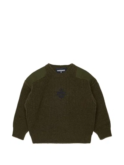 Dsquared2 Babies' Logo-embroidered Sweater In Green