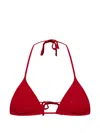 Dsquared2 Logo-embroidered Triangle Bikini Top In Red