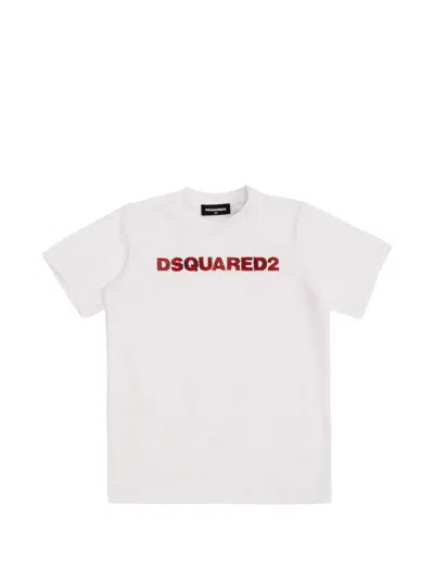 Dsquared2 Kids' Logo-embroidered T-shirt In Pink