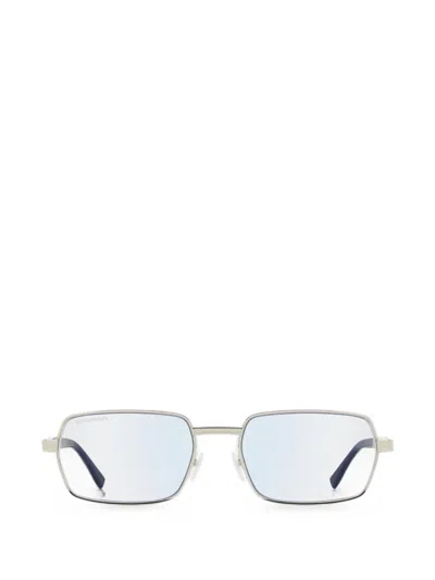 Dsquared2 Logo-engraved Rectangle-frame Glasses In Silver