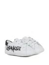 Dsquared2 Logo-graphic Leather Sneakers In White