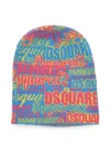 Dsquared2 Logo-intarsia Beanie Hat In Blue