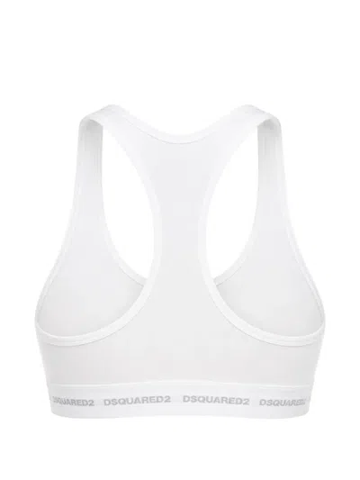 Dsquared2 Logo-lettering Sports Bra In White