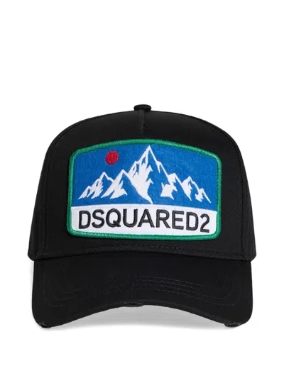 Dsquared2 Baseball Mountain-logo Embroidered Baseball Cap In Black