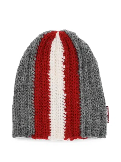 Dsquared2 Logo-patch Beanie Hat In Grey
