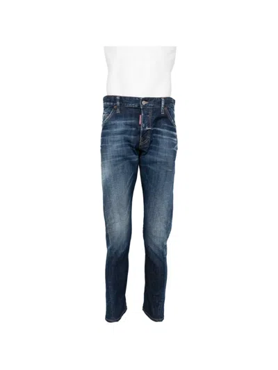 Dsquared2 Logo-patch Belt-loop Jeans In Blue