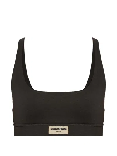Dsquared2 Logo-patch Bra In Black