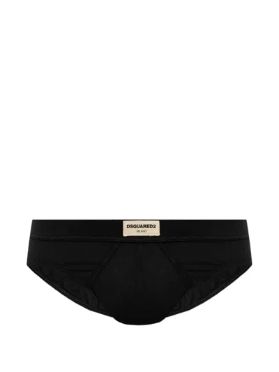 Dsquared2 Logo-patch Briefs In Black