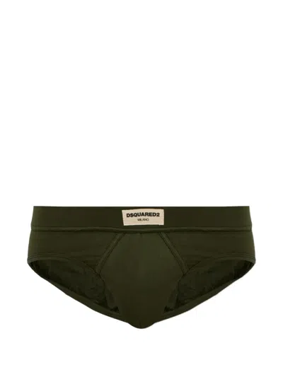 Dsquared2 Logo-patch Briefs In Green