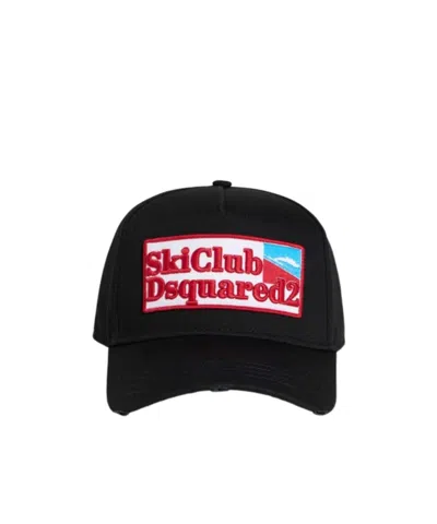 Dsquared2 Logo-patch Cotton Baseball Cap In Black