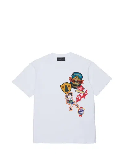 Dsquared2 Kids' Logo-patch Cotton T-shirt In White