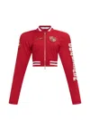 Dsquared2 Logo-patch Cropped Jacket In Red