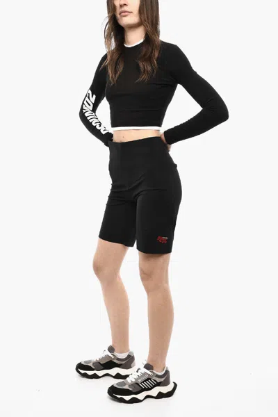 Dsquared2 Logo-patch Cycling Shorts In Black