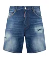 Dsquared2 Logo-patch Denim Shorts In Blue