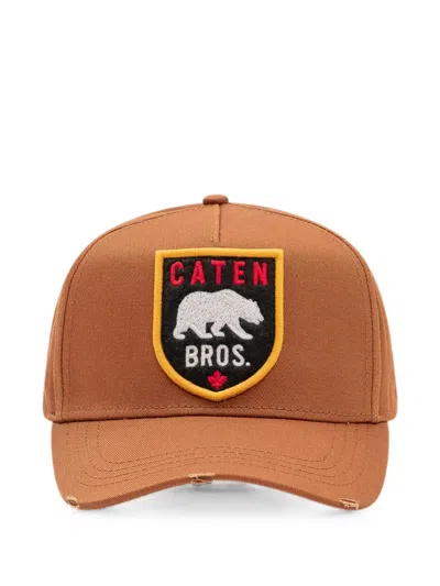 Dsquared2 Logo-patch Distressed Baseball Cap In Brown