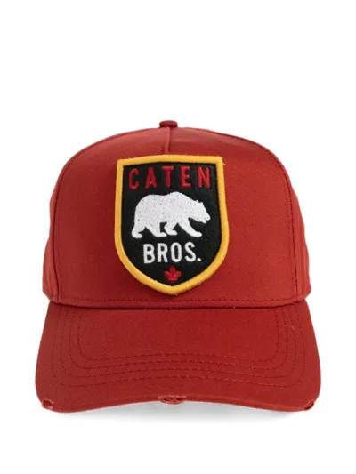Dsquared2 Logo-patch Distressed Baseball Cap In Orange