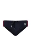 Dsquared2 Logo-patch Drawstring Swim Briefs In Black