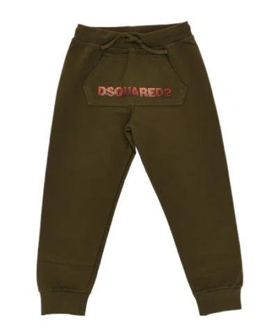 Dsquared2 Logo-patch Drawstring Track Pants In Green