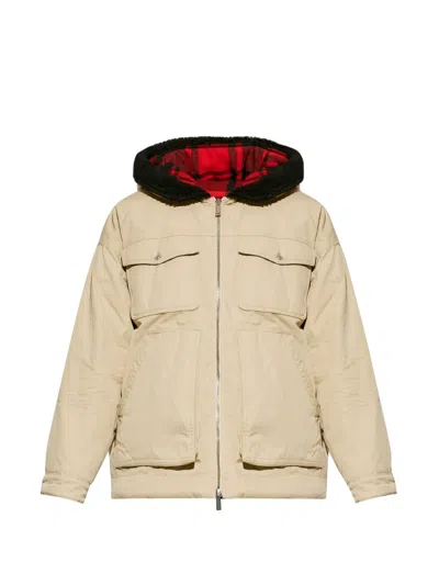 Dsquared2 Logo-patch Hooded Jacket In Neutral